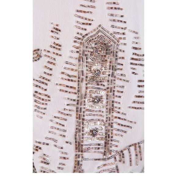 Revolve Plenty by Tracy Reese Embellished Swingly Blouse in Vanilla Beaded XS - Picture 9 of 17